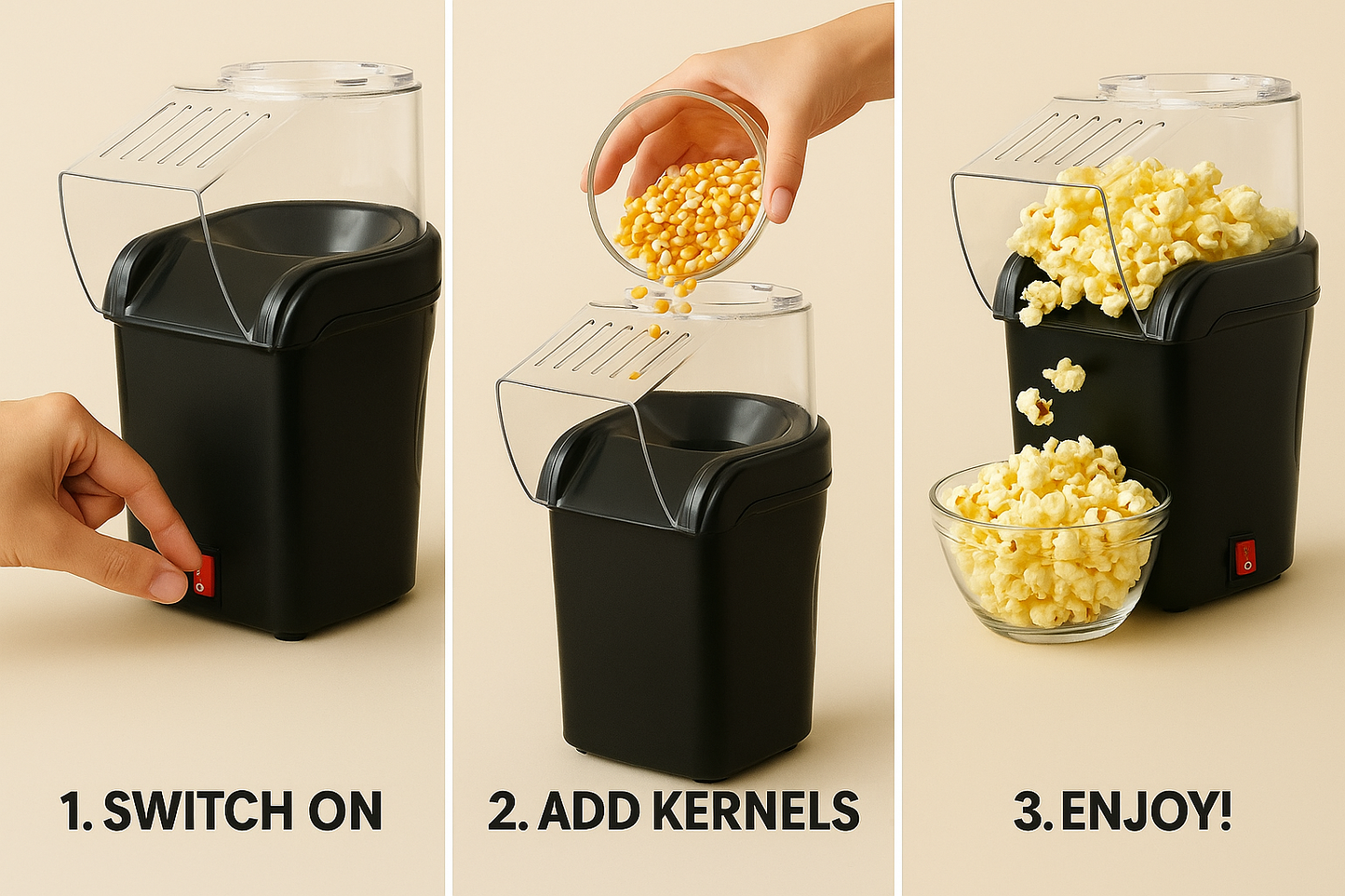 Boom Pops™ – Oil-Free Popcorn Maker